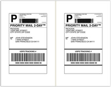 Shipping Labels with Self Adhesive, Square Corner, for Laser & Inkjet Printers,