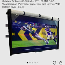 BozzCovers Outdoor TV Cover 86-90 inch Weatherproof with Bottom Cover, Black