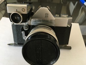 Petri film camera non working with light meter flasher leather case