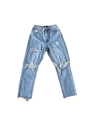 Ripped Jeans Missguided Straight Leg Jeans Women's Petite UK8