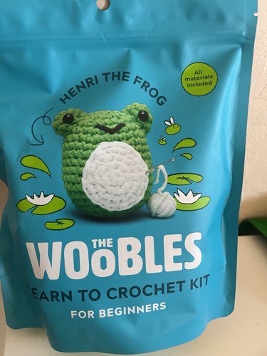 Woobles Henri the Frog Beginner Learn To Crochet Kit Brand New Sealed in Package