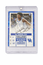 2017-2018 De'Aaron Fox Cracked Ice Ticket Rookie On Card Auto /23  Spurs