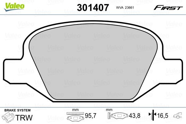 Valeo Bremsbelagsatz, Scheibenbremse 301407 FüR Alfa Romeo Fiat Lancia-image