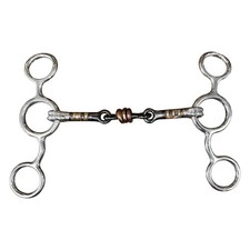 Hilason Western 3 pcs Dogbone Copper Rings Short Gag Bit With Sweet Iron