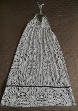 Red Carter Tiered Maxi Dress Large White/Navy $198. Now $54