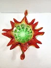 VTG MURANO JICO Glass MCM Green & Red Art Glass Bowl-read