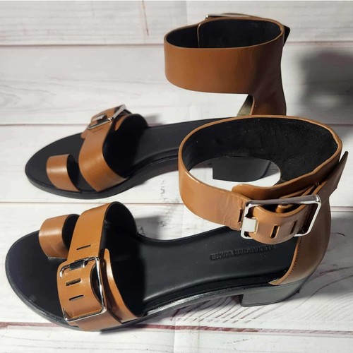 Alexander Wang - Sandali alla caviglia con punta in pelle marrone - donna taglia 38 - Foto 2 di 12