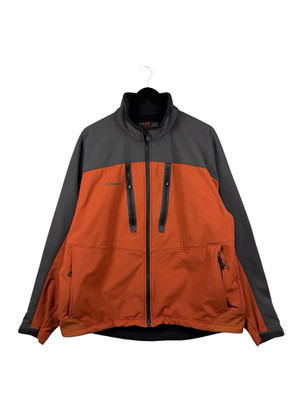 Simms Windstopper Soft Shell Jacket Mens XL Coal/Simms Orange Full Zip