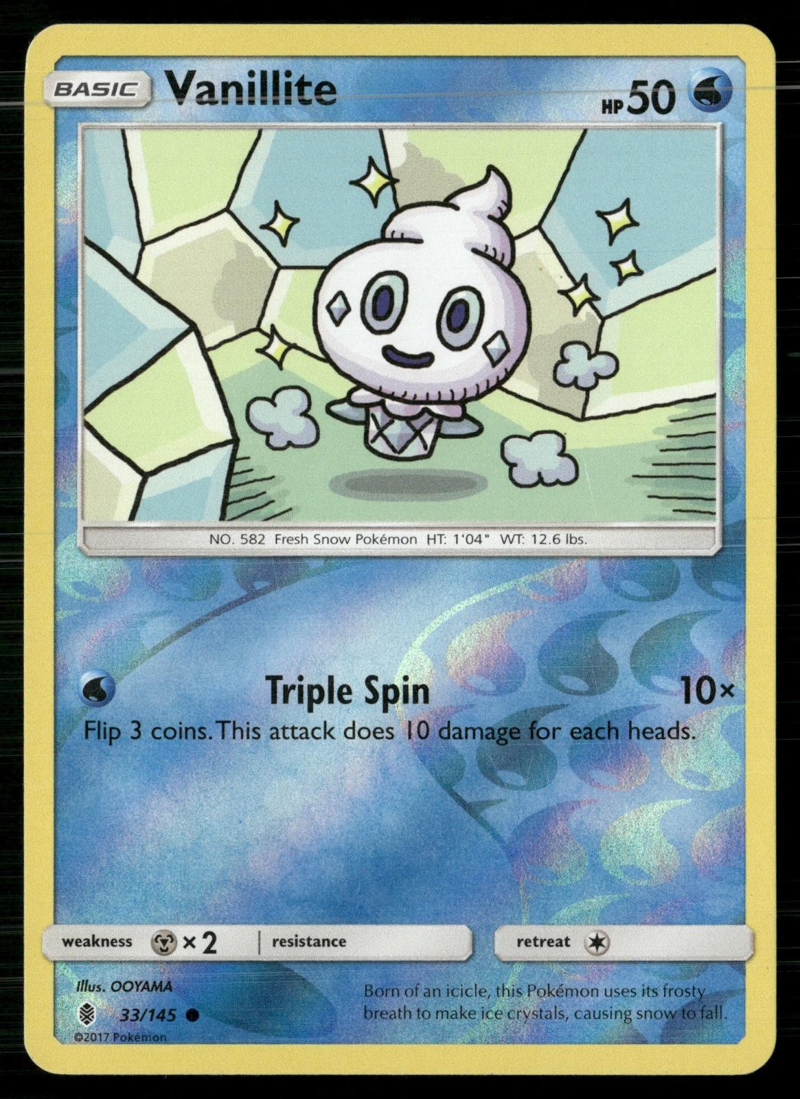 Vanillite 33/145 Common Guardians Rising Pokemon Reverse Holo MP