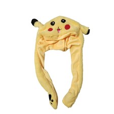 Kids Pikachu Hat Plush Earmuffs with Moving Ears