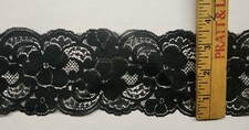 Black Lace 3 1/2 Wide Scalloped Edges for Lingerie or Crafts 4 yards  5.99