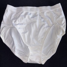 Vanity Fair White 40-087 L Nylon Y2K Hi-Cut Brief Bikini Underwear Panty Girdle