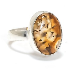Montana Agate Gemstone 925 Sterling Silver Jewelry Ring Size Adjustable j948