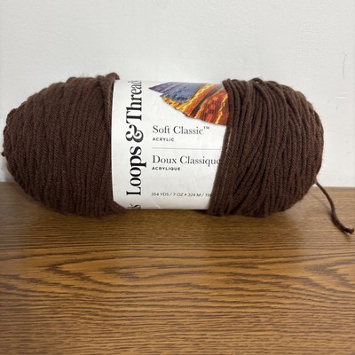 Loops And Threads Yarn Soft Classic Mocha / MOKA  Color 7 oz 354 yds