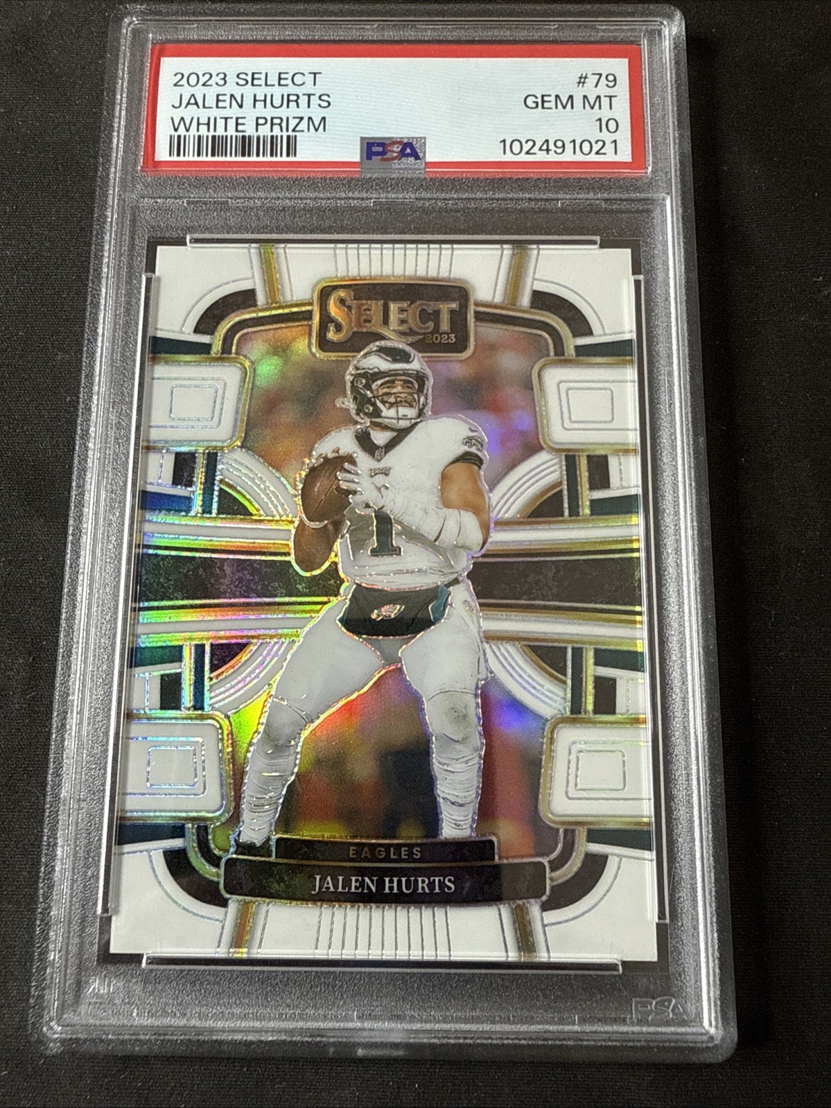 2023 Select Jalen Hurts #79 White Color Match /35 EAGLES PSA 10