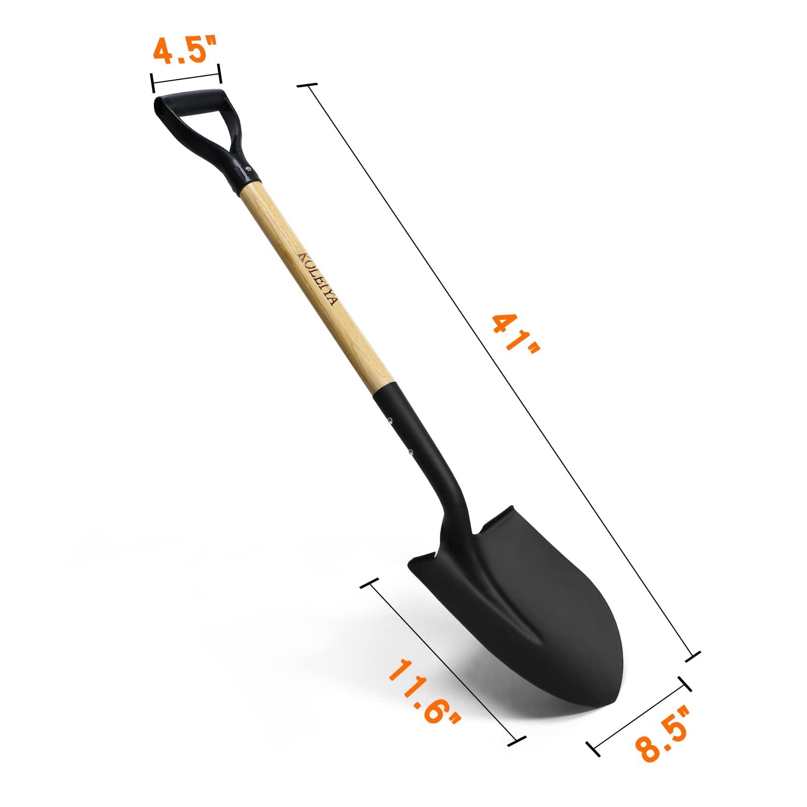 41 Inch Round Point Shovel for Digging,Heavy Duty Garden Shovel with D-Handle...