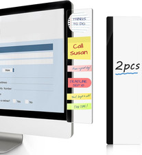 Monitor Memo Boards for Computers 2 Pcs Office Desk Accessories 11" x 3.1" Tr...