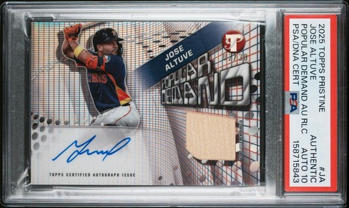 2025 TOPPS PRISTINE JOSE ALTUVE POPULAR DEMAND AUTO RLC LOW POP PSA AUTHENTIC