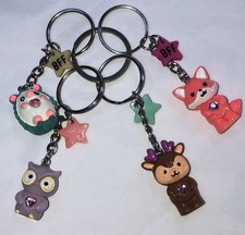 Claire's set of 4 BFF Forest Friends 3D keyring or bag clip