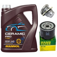 MotoröL Filter Set Mannol 10W-40 5 Liter + Schraube FüR Dacia Logan Opel Renault