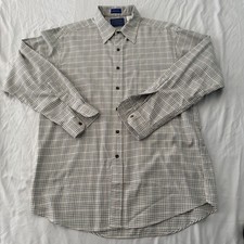 Pendleton Plaid Button Down Shirt Men’s Large USA Made Wool Blend Check