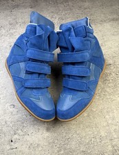 Isabel Marant Wedge Sneakers Blue EU 40 Hidden Heel Strap Closure Trainers