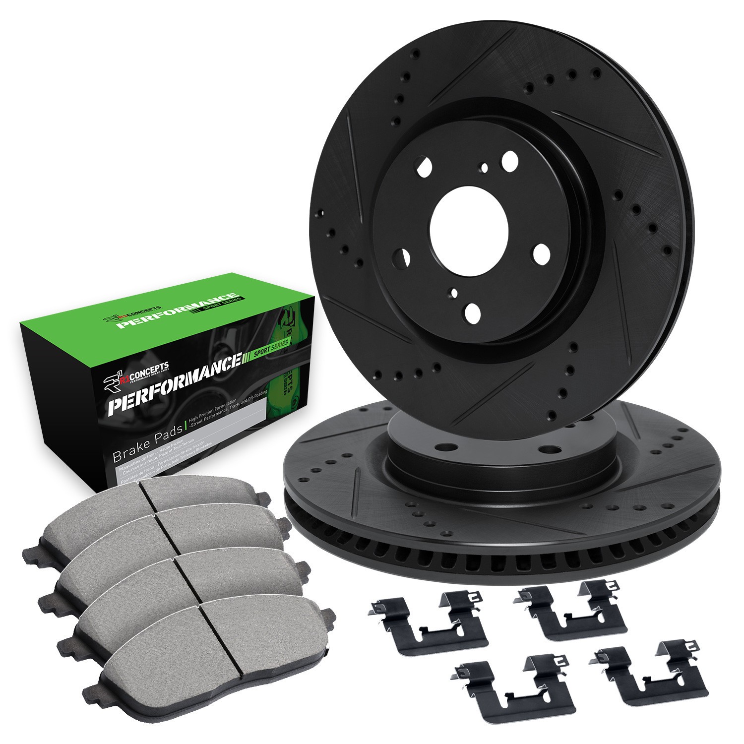 For Acura NSX 97-05 Drilled & Slotted Front Brake Kit w Performance Sport Pads
