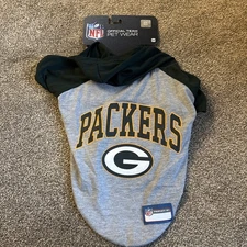 Pets First NFL Hoodie Tee Shirt for Dogs & Cats Packers Sz Med