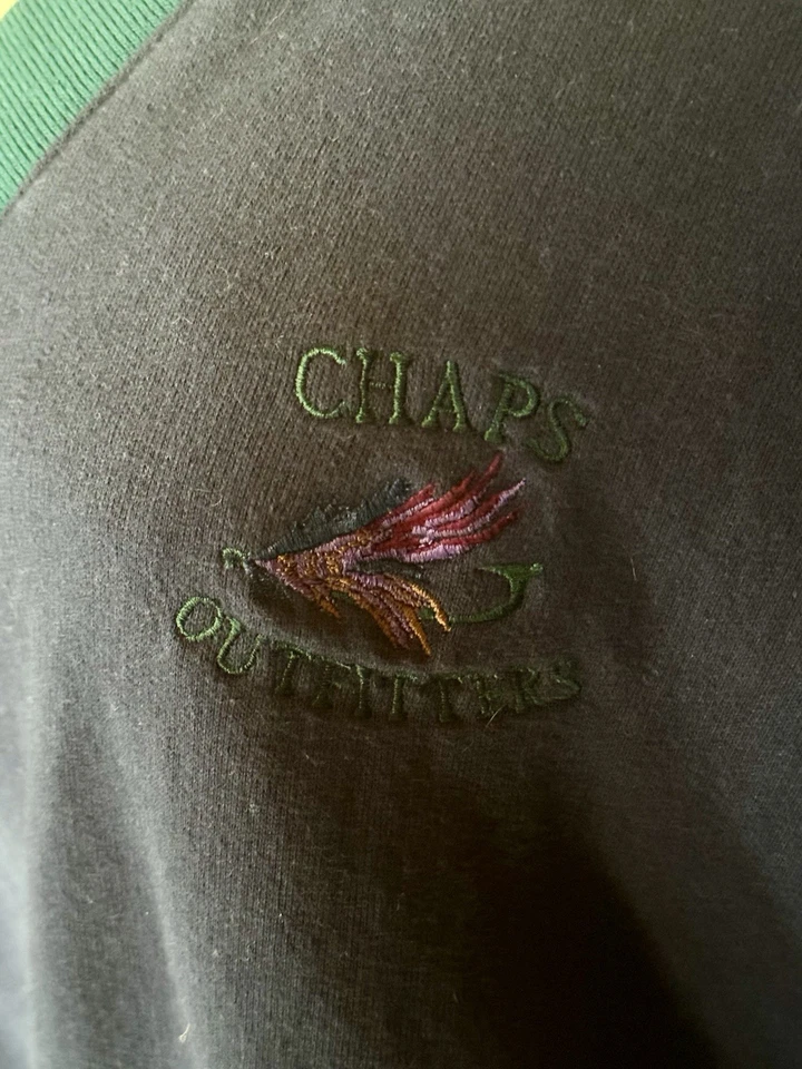 Coderas Chaps Ralph Lauren Azul Verde Cuello en V Años 90 De Colección Preppy Foto 3 de 4