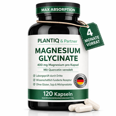 Magnesium Glycinat 400 mg & Quercetin 120 Kapseln 4 Monate Vorrat 1 Kapsel Tag