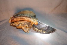 Subtle Rainbow Obsidian Cody Knife Flint Knapping Black Powder Mountain Man COA