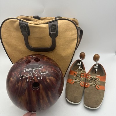 Vintage Brunswick Crown Jewel Vintage Bowling Ball W/Brunswick Bag
