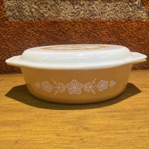 ✨Vintage Find✨ Pyrex Butterfly Gold #043 1.5 Qt Casserole Dish Lid