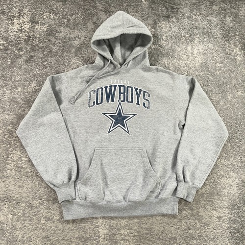 Dallas Cowboys Hoodie Sweatshirt Mens XL Grey Pullover Distressed Star Logo Y2K