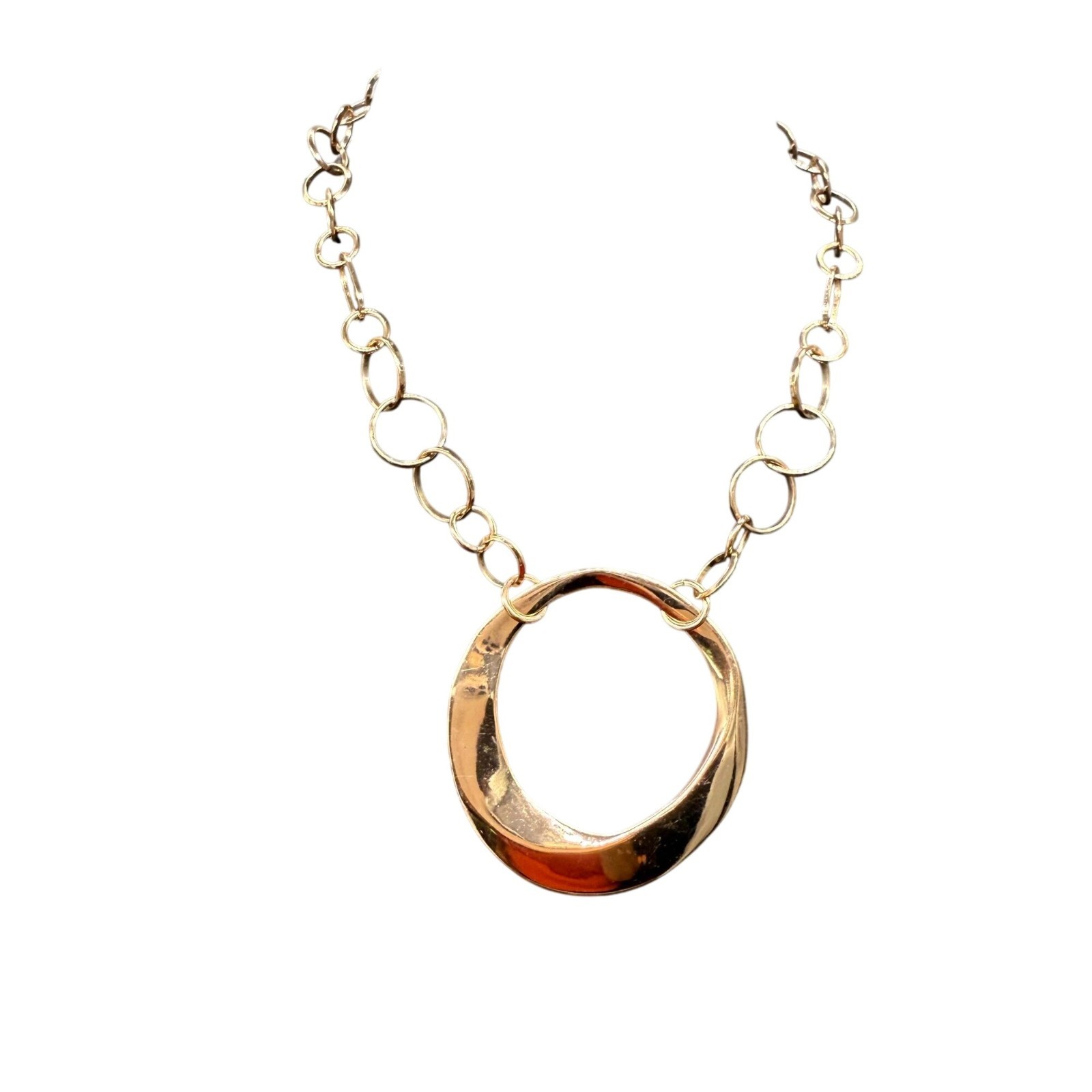 Chico's Circle Pendant Chain Statement Necklace B… - image 1