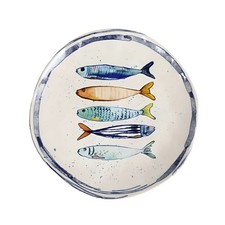 4x Peixe Iberica irregular shape 26cm dinner plate