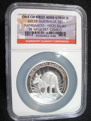 2011 P Australia Silver Kangaroo Dollar - NGC PF 69 Ultra Cameo .999 Silver
