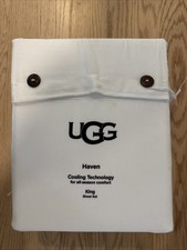 UGG KING Size Sheet Set SNOW All Season Cooling Tech Wicking White NWT- 128