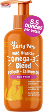 Zesty Paws Wild Alaskan Omega-3 Blend Pollock  Salmon Oil for Dogs and Cats- Sk