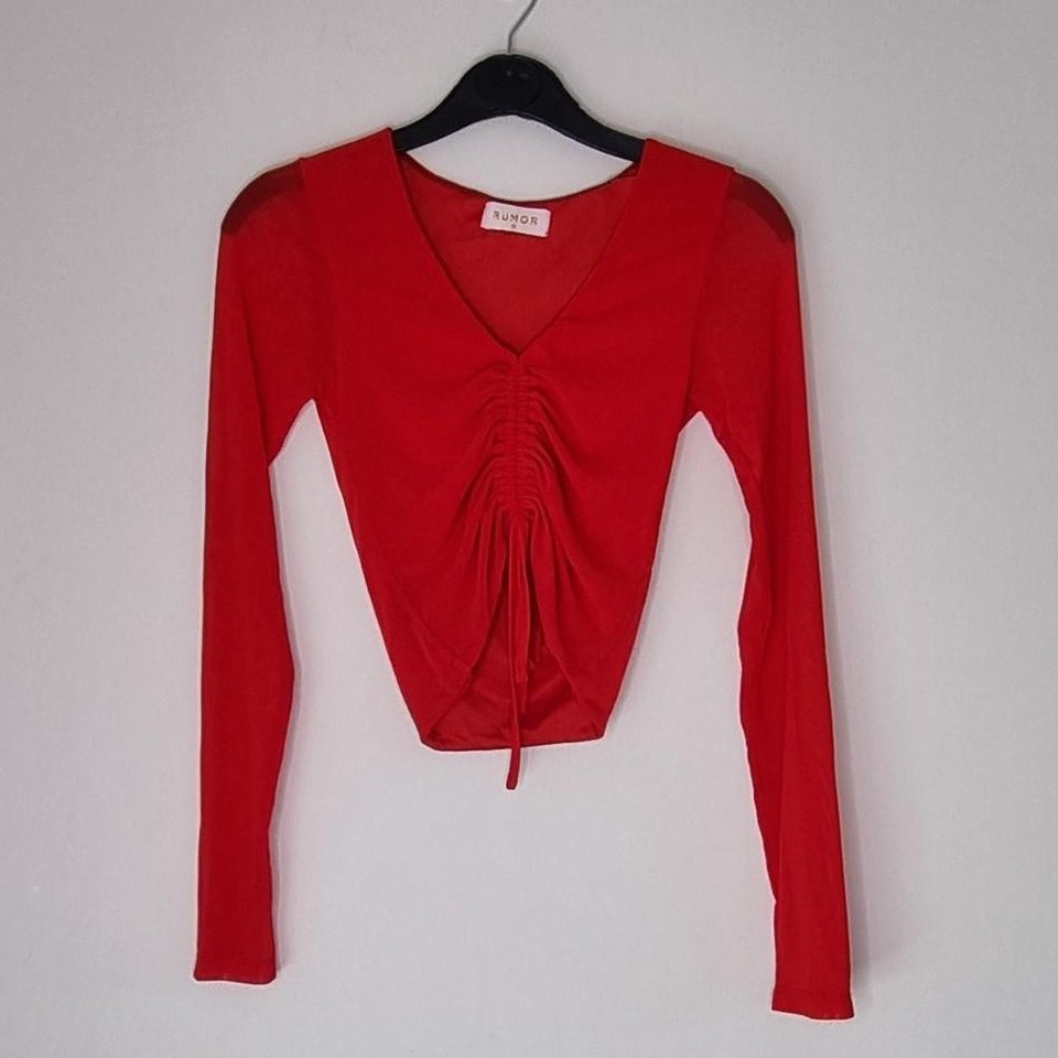 Rumor Red Long Sleeve Crop Top 8