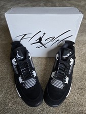 Air Jordan 4 Retro "White Thunder" 2024 Black White Black FQ8138-001 SZ 13