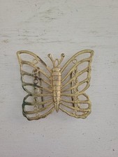Vintage Butterfly Belt Buckle Gold Toned 1970s Large