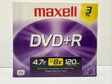 Maxell DVD R 3 pack 4.7GB up to max 8X 120 min-New