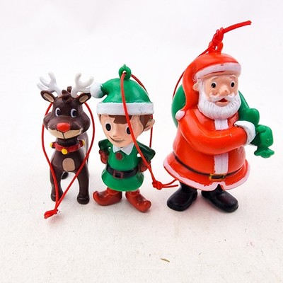 Phidal My Busy Books Christmas Holiday Ornament  Figures Santa Elf Reindeer