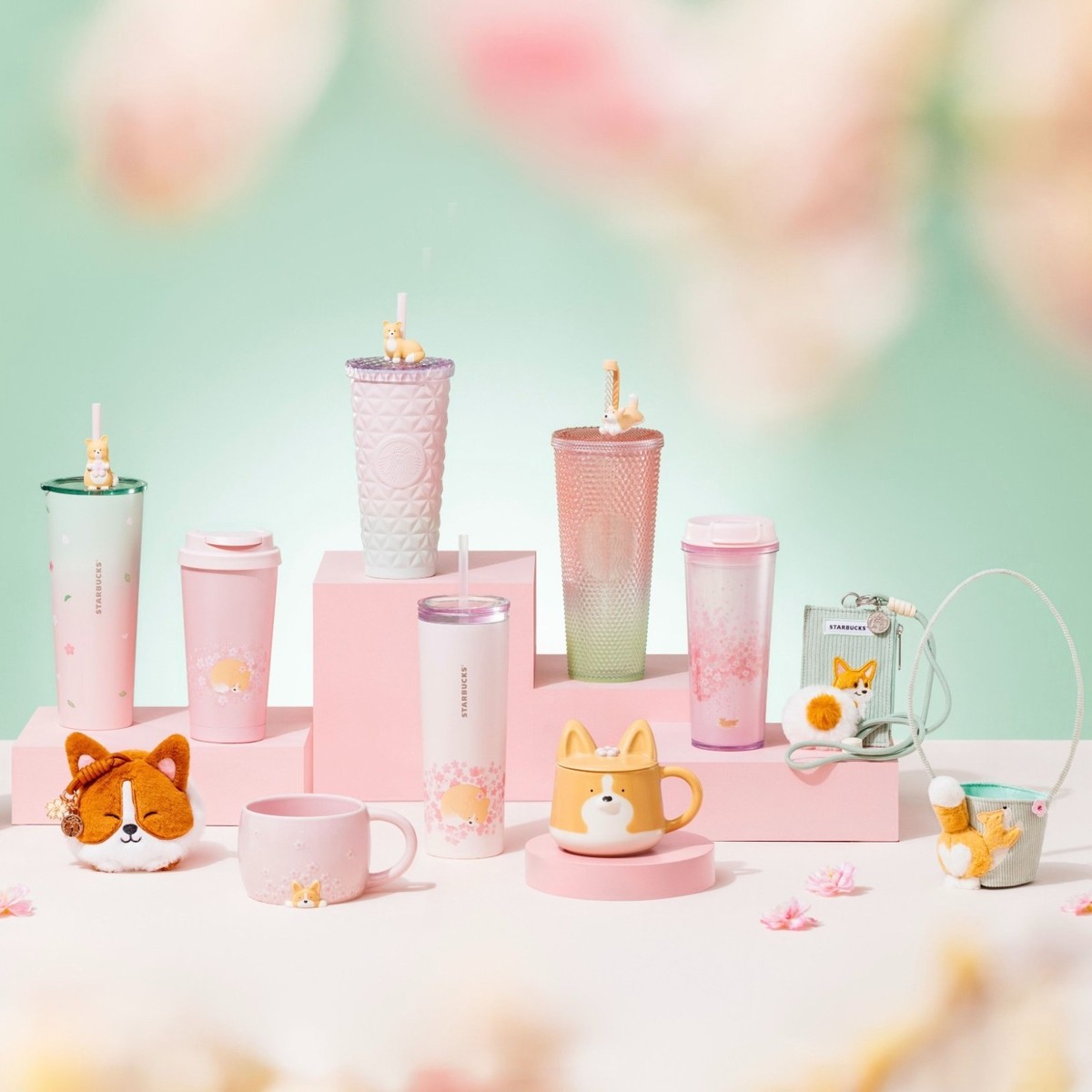 Starbucks Cherry Blossom Sakura 2026 Corgi Mug Cup Tumbler