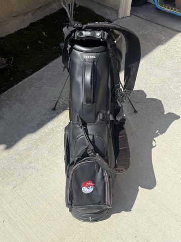 Vessel Stand Golf Bag 14 Way Black High End Custom Logo Baseball - Picture 2 of 14