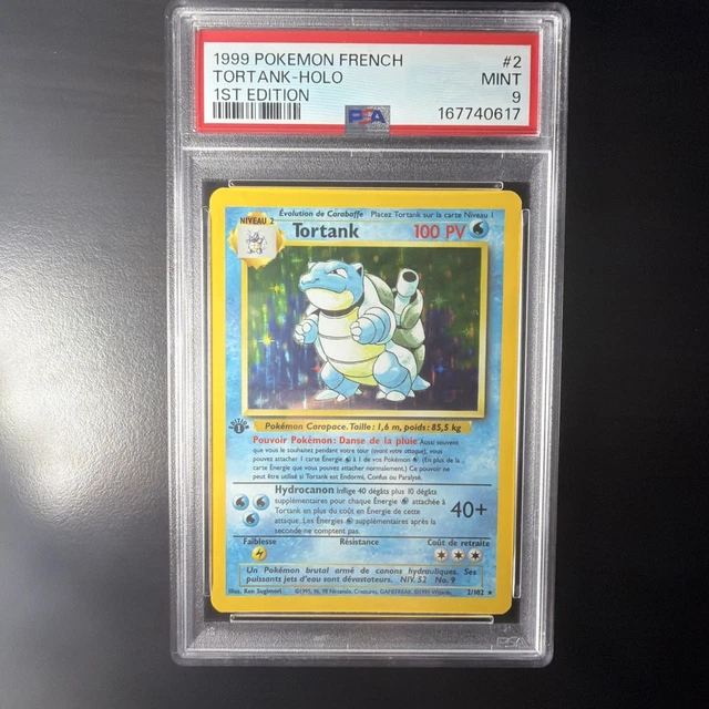 1999 POKEMON FRENCH 1ST EDITION #2 TORTANK/BLASTOISE HOLO PSA 9 NEWLY GRADED