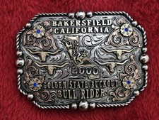 Rodeo Bull Rider☆Rare☆2000☆X~TREME CHAMPION TROPHY BUCKLE☆Bakersfield Calif☆T76