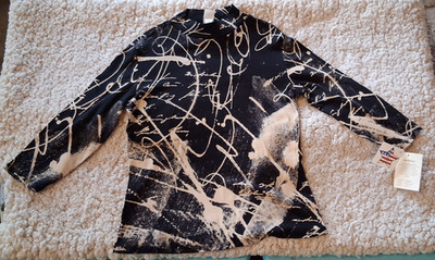 Jess & Jane 100% Cotton T-Shirt ''Scrolls'' Size M NWT