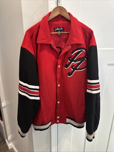 Pelle Pelle Marc Buchanan Red & Black Vintage Varsity Jacket 3XL Logo Graphic - Picture 2 of 21